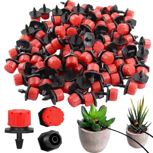 100 Stück Bewässerung Tropfer Sprinkler Bewässerungssystem Garten Micro Tropfbewässerung Zubehör für Blumenbeete, Gemüsegärten, Rasen von ZLXFT