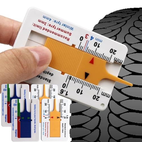 Reifen Profiltiefenmesser,Kunststoff Reifenprofil Tiefenmesser,Reifenprofiltiefenmesser,Tiefenmessschieber für Auto Motorrad Van SUV LKW Rad von ZLXFT