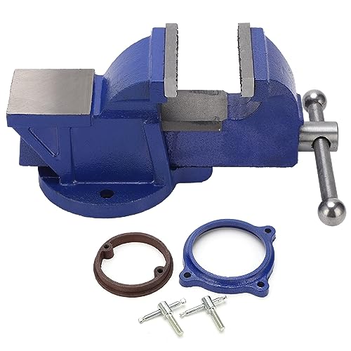 3 inch Cast Iron Bench Vise, Manual Locking Bench Vise with 360 Degree Rotating Base and Anvil Block, Suitable for Workshop and Handcrafting Applications von ZLXHDL
