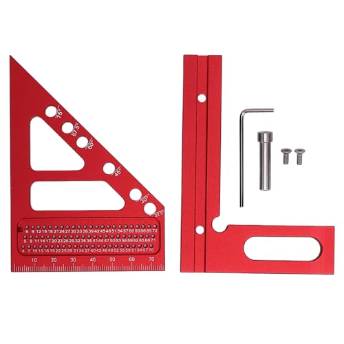 3D -Multi -Winkel -Messherrschaft, Aluminium -Bevel -Dreieck, Aluminiumlegierungs -Layout -Messwerkzeug, geeignet für Holzbearbeitung und Tischleraufgaben von ZLXHDL