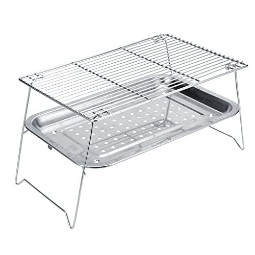 Barbecue Portatile, 3 pezzi/Set Leggero Barbecue Carbonella, Con TRE Set di Piastre Griglia Minute e Comode per Outdoor, Ideale per Avventurieri e Viaggiatori von ZLXHDL
