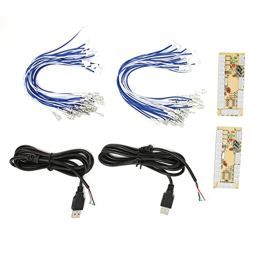 Encoder-Platine, 2 Stück Arcade-Encoder, Keine Latenz, Turbo- Und Auto-Modus, LED-Blinken, DIY-Arcade-Encoder Mit USB-Kabeln Und Knopfdrähten, Kompatibel Für MAME Encoder-Platine, 2 Stück Arcade-Encoder, Keine Latenz, Turbo- Und Auto-Modus, LED-Blinken, DIY-Arcade-Encoder Mit USB-Kabeln Und Knopfdrähten, Kompatibel Für MAME von ZLXHDL
