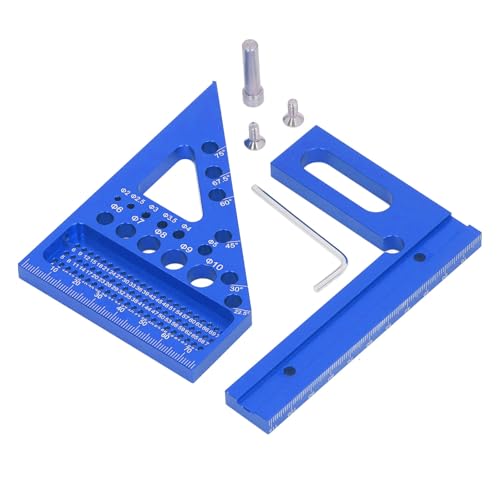 Multi Angle Measuring Ruler, Aluminum Alloy Woodworking Square Protractor, Multi Angle Measuring Tool, Mitre Triangle Layout Measuring Tool Blue Version (Blue) von ZLXHDL