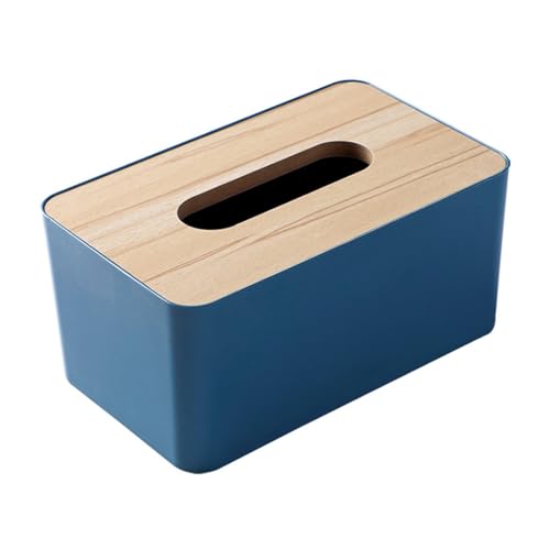 Taschentuchbox-Abdeckung, Taschentuchbox-Halter, multifunktionale Taschentuchbox-Abdeckung, Taschentuchbox-Abdeckung quadratisch, geräumiges Öffnungsdesign, mit abnehmbarem (Blau) von ZLXHDL