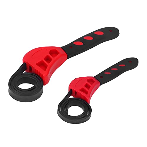 ZLXHDL 2 Piece Adjustable Rubber Strap Wrench Set, Rubber Strap Wrench, 6 inch 8 inch Suitable for Multi Purpose Automotive Repair Tools (Red) von ZLXHDL