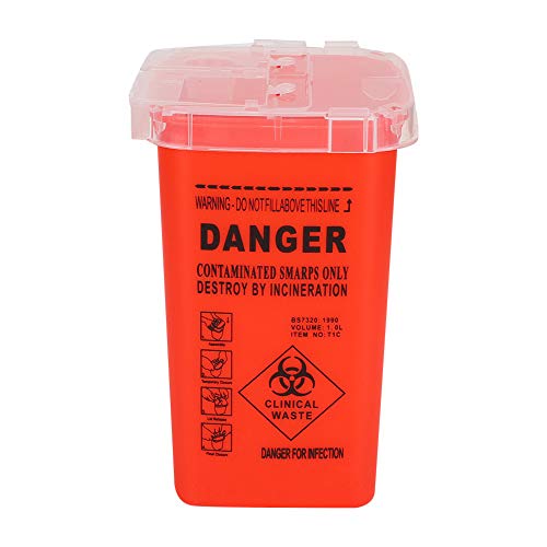 ZLXHDL Behälter Für Scharfe Gegenstände, Behälter Für Scharfe Gegenstände Für Den Heimgebrauch, Entsorgungsbehälter Für Nadeln zu Hause 1 L(Rot) von ZLXHDL