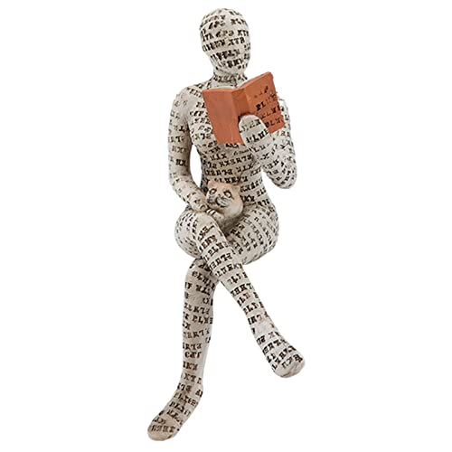 ZLXHDL Deko Figuren, Resin Lesende Frau Figur, Innovative Lady Reading Pulp Molding Bücherregal Ornamente für Wohnkultur (B) von ZLXHDL