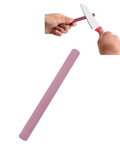 ZLXHDL Keramik Wetzstab, Rubin Stein Keramik-Schleifstab Rund Mit 3000 Körnungen, Polieren Portable wetzstahl für messer profi (100 * 8mm) von ZLXHDL