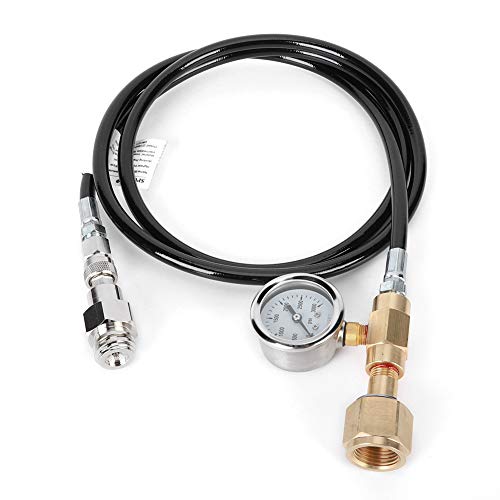 ZLXHDL Schnellanschluss-CO2-Zylinder-Adapter-Schlauch-Set, DIN477, 1,5 M Schwarzer Soda-Schlauch Mit 3000 Psi-Druckmessgerät Für Getränkeautomaten von ZLXHDL