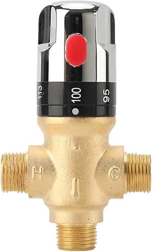 ZLXHDL Thermostatisches Mischventil, Thermostat-Mischventil aus Messing, 38° C to 42 ° C Wassertemperaturregelventil, Duschmischventil Mit G1/2"(DN15) Außenanschlüssen. von ZLXHDL