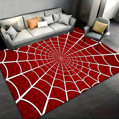 ZLXMN 100x150cm 3D Spiel Teppich Mit Spinnennetz FüR Jungen-Schlafzimmer Cooler Roter Spinnennetz Teppich Extragroß rutschfest Waschbar FüR Wohnzimmer Spielzimmer Spielmatte ZLXMN 100x150cm 3D Spiel Teppich Mit Spinnennetz FüR Jungen-Schlafzimmer Cooler Roter Spinnennetz Teppich Extragroß rutschfest Waschbar FüR Wohnzimmer Spielzimmer Spielmatte von ZLXMN