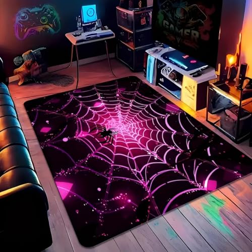 ZLXMN 100x150cm Neon-Spinnennetz Teppich füR MäDchen Und Jungen Schlafzimmer Dekor Coole Teppiche Weiche rutschfeste RüCkseite Extra GroßEr Halloween-Dekoration füR Innenbereich Wohnzimmer ZLXMN 100x150cm Neon-Spinnennetz Teppich füR MäDchen Und Jungen Schlafzimmer Dekor Coole Teppiche Weiche rutschfeste RüCkseite Extra GroßEr Halloween-Dekoration füR Innenbereich Wohnzimmer von ZLXMN