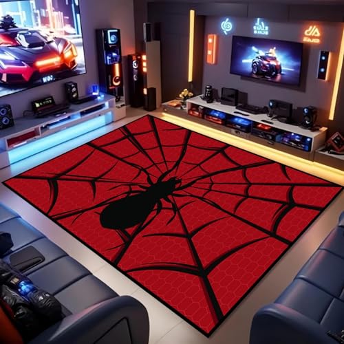 ZLXMN 3D Bereich Spinnen Spiel Teppichmatte 80x150cm Schwarzer Spinnennetz-Spiele-Teppich füR Jungenschlafzimmer, Langlebige Waschbare Matte Niedrigem Flor füR Wohnzimmer Nachttisch ZLXMN 3D Bereich Spinnen Spiel Teppichmatte 80x150cm Schwarzer Spinnennetz-Spiele-Teppich füR Jungenschlafzimmer, Langlebige Waschbare Matte Niedrigem Flor füR Wohnzimmer Nachttisch von ZLXMN