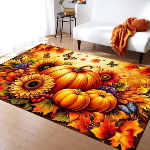 ZLXMN 60x90cm Teppich Mit NatüRlicher Landschaft HerbstbläTtern Thanksgiving-Design füR Den Innenbereich Schmutzabweisend,Waschbar Orange-Gelb füR Wohnzimmer Schlafzimmer Bodenteppich ZLXMN 60x90cm Teppich Mit NatüRlicher Landschaft HerbstbläTtern Thanksgiving-Design füR Den Innenbereich Schmutzabweisend,Waschbar Orange-Gelb füR Wohnzimmer Schlafzimmer Bodenteppich von ZLXMN
