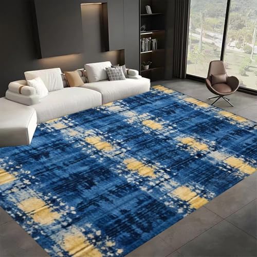 ZLXMN 60x90cm abstrakt Maschinenwaschbare Teppiche für das Wohnzimmer, kurzer Flo rutschfest dünn leicht langlebig, zeitgenössisch modern für Schlafzi mer Esszimmer,Küchenmatte von ZLXMN