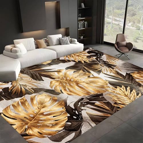 ZLXMN 80x150cm Waschbarer Teppich Mit Monstera-Motiv, Gebranntes Gelb Botanischer Dschungel Teppiche füR Wohnzimmer BüRo KüChe Mit Rutschfester RüCkseite FußMatte ZLXMN 80x150cm Waschbarer Teppich Mit Monstera-Motiv, Gebranntes Gelb Botanischer Dschungel Teppiche füR Wohnzimmer BüRo KüChe Mit Rutschfester RüCkseite FußMatte von ZLXMN