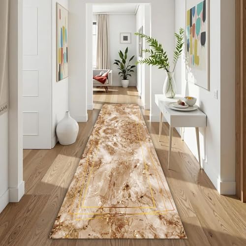 ZLXMN Cremebrauner Marmor LäUfer Teppich 60x240cm Moderner Luxus Flur Langer Teppich Weich Atmungsaktiv Flanell LäUfer füR Korridor KüChe Waschbar FußMatte Eingangsbereich ZLXMN Cremebrauner Marmor LäUfer Teppich 60x240cm Moderner Luxus Flur Langer Teppich Weich Atmungsaktiv Flanell LäUfer füR Korridor KüChe Waschbar FußMatte Eingangsbereich von ZLXMN