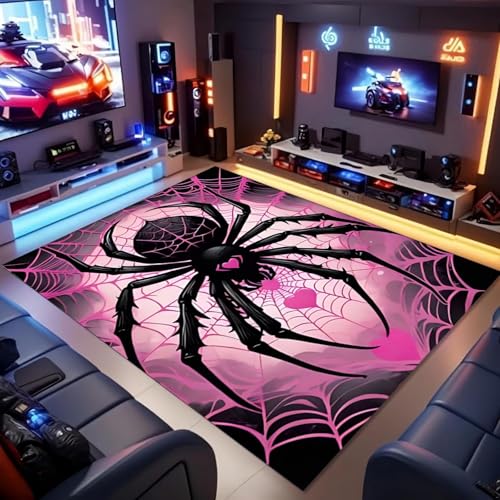 ZLXMN ErröTen Rosa Spinnennetz-Teppiche 80x150cm Gegend Love Spider-Teppiche füR Wohnzimmer Waschbar rutschfest Weich GroßEr Halloween-Dekor füR Jungen- Und MäDchenschlafzimmer Spielmatten ZLXMN ErröTen Rosa Spinnennetz-Teppiche 80x150cm Gegend Love Spider-Teppiche füR Wohnzimmer Waschbar rutschfest Weich GroßEr Halloween-Dekor füR Jungen- Und MäDchenschlafzimmer Spielmatten von ZLXMN