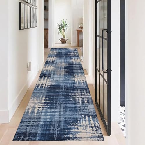 ZLXMN Extra Lange Flur-Teppichläufer 80x300cm abstraktes Blau rutschfest, waschbar Lange Küchenläufer Teppiche für Schlafzimmer Treppen Lange Fußmatten Akzente im Innenbereich ZLXMN Extra Lange Flur-Teppichläufer 80x300cm abstraktes Blau rutschfest, waschbar Lange Küchenläufer Teppiche für Schlafzimmer Treppen Lange Fußmatten Akzente im Innenbereich von ZLXMN