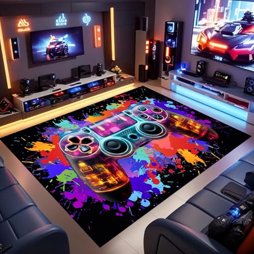 ZLXMN Gaming-Teppich Mehrfarbig Graffiti 100x150cm 3D-Gamepad-Teppich Spielzimmer-ZubehöR Vorleger FüR Teenager-Jungen Langlebig Und Maschinenwaschbar Kinderzimmer Innenmatte füR Die Wohnzimmer ZLXMN Gaming-Teppich Mehrfarbig Graffiti 100x150cm 3D-Gamepad-Teppich Spielzimmer-ZubehöR Vorleger FüR Teenager-Jungen Langlebig Und Maschinenwaschbar Kinderzimmer Innenmatte füR Die Wohnzimmer von ZLXMN