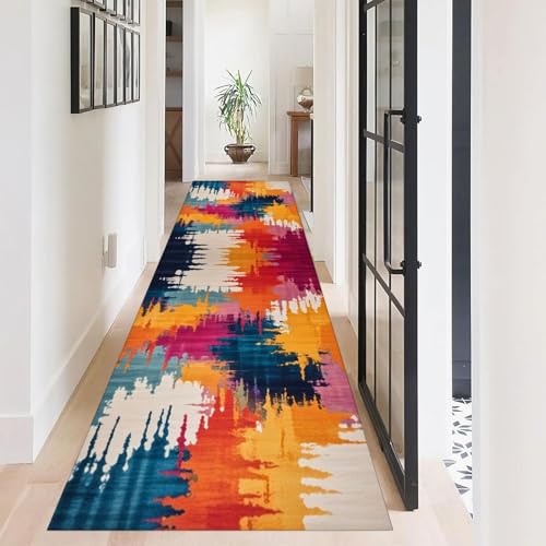 ZLXMN Mehrfarbig Abstrakter LäUfer Teppich 60x180cm füR Wohnzimmer Flur Gang Kunstdekor rutschfeste Waschbare Matte füR Eingangsbereich Korridor KüChe Schlafzimmer TeppichläUfer ZLXMN Mehrfarbig Abstrakter LäUfer Teppich 60x180cm füR Wohnzimmer Flur Gang Kunstdekor rutschfeste Waschbare Matte füR Eingangsbereich Korridor KüChe Schlafzimmer TeppichläUfer von ZLXMN