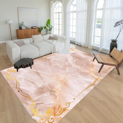 ZLXMN Rosa Marmor FläChenteppich 100x150cm Weich Waschbar TPR rutschfeste RüCkseite Modern Teppich füR Wohnzimmer Schlafzimmer Unter Dem Esstisch FußMatten füR Den Innenbereich ZLXMN Rosa Marmor FläChenteppich 100x150cm Weich Waschbar TPR rutschfeste RüCkseite Modern Teppich füR Wohnzimmer Schlafzimmer Unter Dem Esstisch FußMatten füR Den Innenbereich von ZLXMN