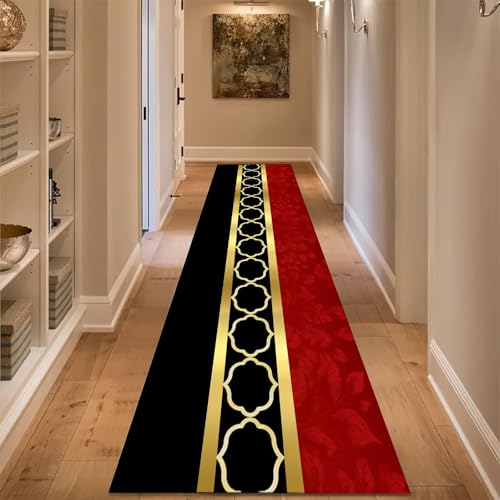 ZLXMN Schwarz-Roter Marmor Teppich LäUfer 60x150cm Moderner Einfacher Geometrischer Flur Teppich Langlebige rutschfeste Lange FußMatten füR Eingangsbereich Halle Maschinenwaschbare Matten ZLXMN Schwarz-Roter Marmor Teppich LäUfer 60x150cm Moderner Einfacher Geometrischer Flur Teppich Langlebige rutschfeste Lange FußMatten füR Eingangsbereich Halle Maschinenwaschbare Matten von ZLXMN