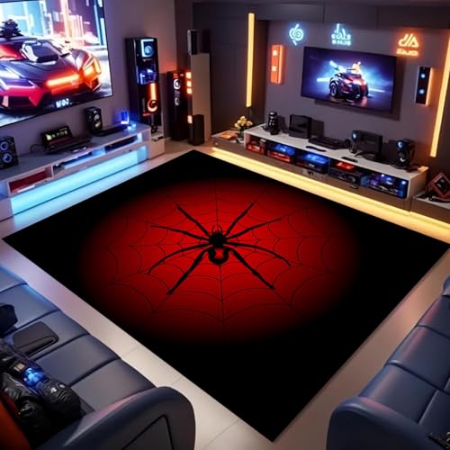 ZLXMN Schwarzer Spinnennetz-Rot-Teppich 80x150cm 3D-optische Täuschung Spinnenteppich weicher niedriger Flor Halloween-Heimdekoration Gothic-Wohnzimmer waschbare Matte für Badezimmer ZLXMN Schwarzer Spinnennetz-Rot-Teppich 80x150cm 3D-optische Täuschung Spinnenteppich weicher niedriger Flor Halloween-Heimdekoration Gothic-Wohnzimmer waschbare Matte für Badezimmer von ZLXMN