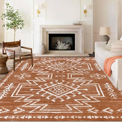 ZLXMN SüDwestlicher Rustikaler Gebranntem Orange Teppich 180x230cm Boho-Azteken-Western-Stammes Teppich Langlebige rutschfeste Waschbare Innenmatte füR Wohnzimmer Schlafzimmer Bauernhausteppiche ZLXMN SüDwestlicher Rustikaler Gebranntem Orange Teppich 180x230cm Boho-Azteken-Western-Stammes Teppich Langlebige rutschfeste Waschbare Innenmatte füR Wohnzimmer Schlafzimmer Bauernhausteppiche von ZLXMN