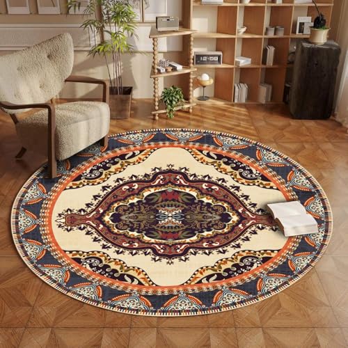 ZLXMN TüRkischer Runder Teppich 200cm Weicher KreisföRmiger Wohnzimmerteppich füR Den Innenbereich Extra GroßEr Teppich GummirüCkseite Kleine Teppiche füR Schlafzimmer Esszimmer Eingangsbereich ZLXMN TüRkischer Runder Teppich 200cm Weicher KreisföRmiger Wohnzimmerteppich füR Den Innenbereich Extra GroßEr Teppich GummirüCkseite Kleine Teppiche füR Schlafzimmer Esszimmer Eingangsbereich von ZLXMN