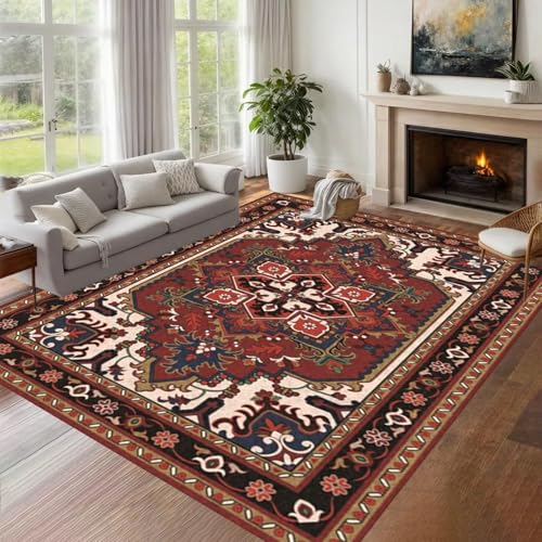 ZLXMN Vintage Klassischer Traditionelle Orientteppiche Teppich 180x230cm Weiche Kurzflor Maschinenwaschbar Wohnzimmer Teppich Mit GummirüCken rutschfeste FußMatten FüR Schlafzimmeresszimmer ZLXMN Vintage Klassischer Traditionelle Orientteppiche Teppich 180x230cm Weiche Kurzflor Maschinenwaschbar Wohnzimmer Teppich Mit GummirüCken rutschfeste FußMatten FüR Schlafzimmeresszimmer von ZLXMN