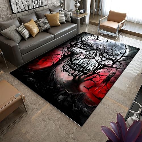 ZLXMNTeppiche Mit Abstraktem Totenkopf 100x150cm Halloween-Dekor Waschbare Matte Gothic-Horror-SchäDel Teppiche Gegend füR Wohnzimmer Schlafzimmer Kurzer Flor Rutschfester DüNne FußMatte ZLXMNTeppiche Mit Abstraktem Totenkopf 100x150cm Halloween-Dekor Waschbare Matte Gothic-Horror-SchäDel Teppiche Gegend füR Wohnzimmer Schlafzimmer Kurzer Flor Rutschfester DüNne FußMatte von ZLXMN