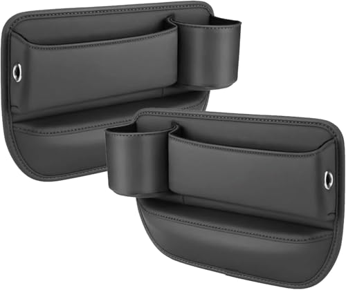 ZLYFCL 2 Stück Aufbewahrungsbox für Autositze für Audi A4 Avant 2017-2022 2023 2024 2025 2025(with net on Left Side), Autositz Seitentaschen Organizer Lückenfüller Zubehör,Black von ZLYFCL
