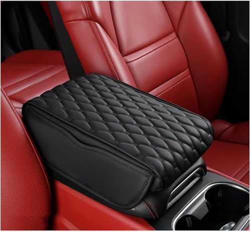 ZLYFCL Auto-Armlehnen-Pad für Benz GLA 2020 2021 2022 2023 2024 2025 2026, Leder Auto Mittelkonsole Armlehnenpolster Dekorations Zubehör,A-Black von ZLYFCL