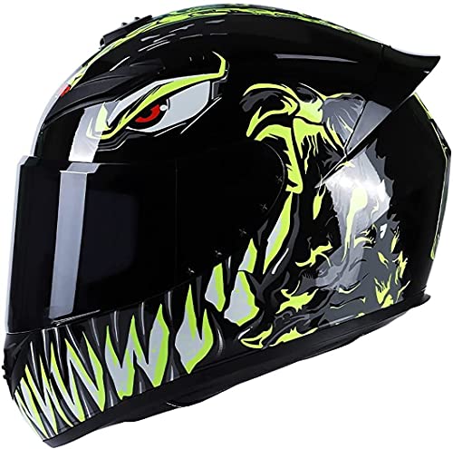 ZLYJ Motorrad-Integralhelm ECE-Zugelassener Motorrad-Moped-Straßenrad-Rennhelm Mit Getöntem Drop-Down-Visier B,M von ZLYJ