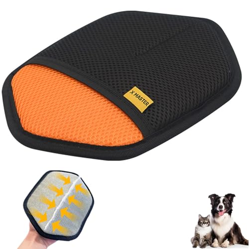 ZLYJQAQ Tierhaarentferner Handschuh für Katzen & Hunde, Fell Magnet Handschuh, Haarentfernungshandschuh - mit Anti-Statik-Funktion & Leicht zu Reinigen, Wiederverwendbarer (Orange) von ZLYJQAQ
