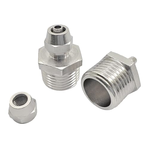 G 1/2 Zoll Außengewinde auf 1/4 Zoll Wasserrohradapter für Sanitärreparaturen oder Umbau, robuste und langlebige galvanisierte Messingbeschläge (2 Stück) von ZLYY