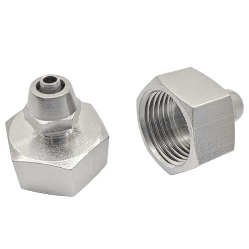 G 1/2 Zoll Innengewinde auf 1/4 Zoll Wasserrohradapter für Sanitärreparaturen oder Umbau, robuste und langlebige galvanisierte Messingbeschläge (2 Stück) von ZLYY