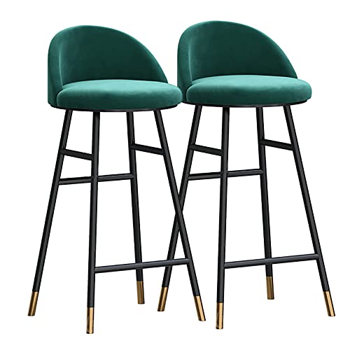 ZLZYPLE Barhocker 1/2er Set, Samt Thekenhöhen, hohe Barhocker mit Fußstütze und Rückenlehne, Hocker für Esszimmer, Pub von ZLZYPLE