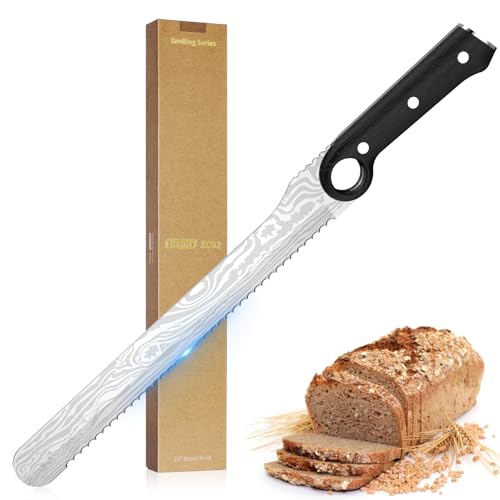 ZLemma Brotmesser mit Wellenschliff Profi 25 cm aus hochwertigem rostfreiem Edelstahl, extra scharfe Messerklinge mit ergonomischem Griff von ZLemma
