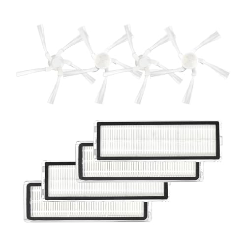 8 Stück Ersatzteil-Seitenbürstenfilter-Set, passend für Dreame W10/Pro Roboter-Staubsaugerteile (4 x Seitenbürste + 4 x Filter) von ZLiT