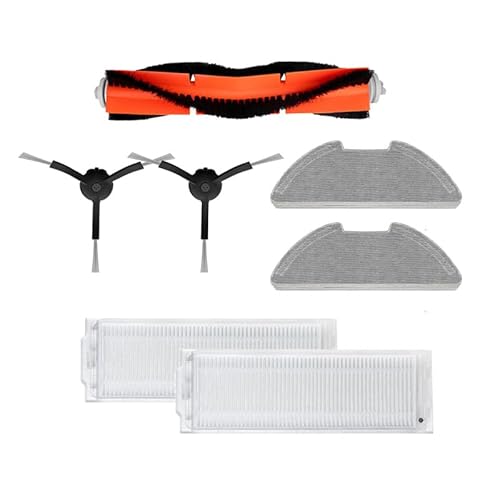 ZLiT Ersatz-Hauptbürste, Seitenbürste, Wischtuchfilter für Xiaomi Mi Robot Mop 2 Pro Mop 2 Lite für MJST1S Staubsaugerteil (2 schwarze Seitenbürsten, 2 Filter, 2 Wischmopps) von ZLiT
