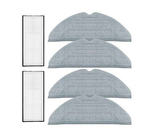 ZLiT Für Roborock S8 Staubsauger-Teil, Ersatz-Hauptbürste, Filter-Mopp-Pad, Stoffteil für Roborock S8 S8+ S8 Pro Ultra Roboter-Staubsauger (4 Mopp-Pads + 2 Filter) von ZLiT