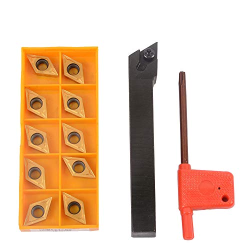 1 x SDJCL1212H11 CNC-Drehmaschinen-Halterung, 1 x T15-Schlüssel, 10 x DCMT21.51 / DCMT11T304 Hartmetall-Einsätze. von ASZLBYM