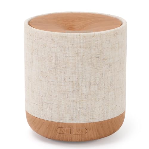Diffusor für ätherische Öle, 200 ml, mit Stoffbezug und Nachtlampe, Ultraschall-Aroma-Diffusor, Luftbefeuchter mit Lichtern, Raumdekoration, Kleiner Luftbefeuchter für Schlafzimmer, Geschenk von ZMARKRAFT