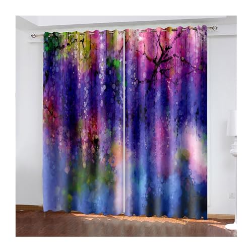 ZMCGNO 3D Moderne Bunte abstrakte Graffiti-Kunst-Design 2 Stück Schattierungsvorhänge Fenstervorhänge for Wohnzimmer Schlafzimmer Dekor Haken(A7,Hook_W120H270(cm) X2) von ZMCGNO