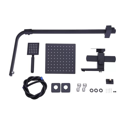 ZMCGNO Duscharmatur-Set Regendusche Kopfgriff Combo Kit System Wandhalterung Regen Wasserfall Wasserhahn Edelstahl ZMCGNO Duscharmatur-Set Regendusche Kopfgriff Combo Kit System Wandhalterung Regen Wasserfall Wasserhahn Edelstahl von ZMCGNO