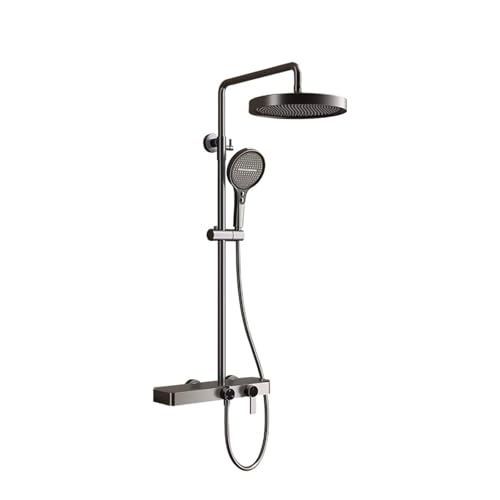 ZMCGNO Duschsystem-Set Badezimmer-Duscharmatur-Set 3-Wege-Regendusche-Set Duschmischer-Kran mit Handbrause-Set(Grey) von ZMCGNO