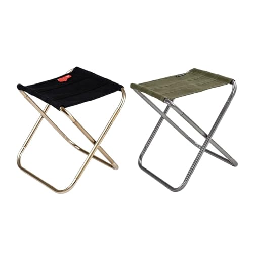ZMCGNO Leichter Outdoor-Campingstuhl Aluminium Klapphocker Angelhocker Zusammenklappbare Campingsitze Wanderhocker(Black and Green) von ZMCGNO