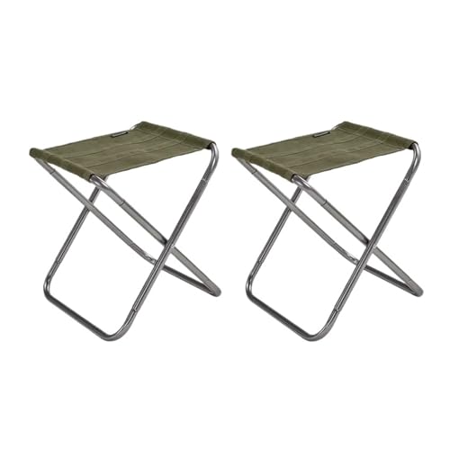 ZMCGNO Leichter Outdoor-Campingstuhl Aluminium Klapphocker Angelhocker Zusammenklappbare Campingsitze Wanderhocker(Green x 2) von ZMCGNO